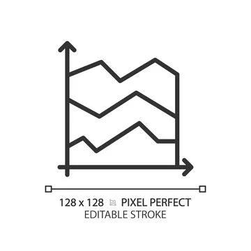 Area chart linear icon 스톡 일러스트