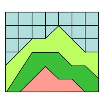 Area chart showing data analysis and business growth Illustrazione stock