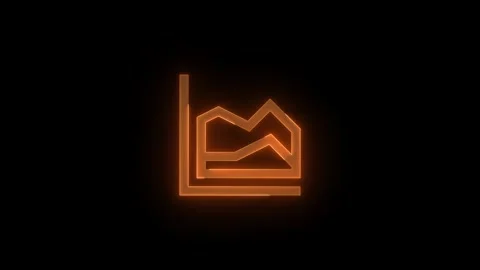 Area chart stroke icon glowing neon brown color animation Video stock 289386559