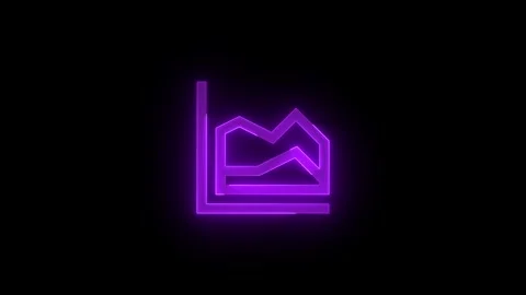 Area chart stroke icon glowing neon purple color animation Vídeos de archivo 289386577