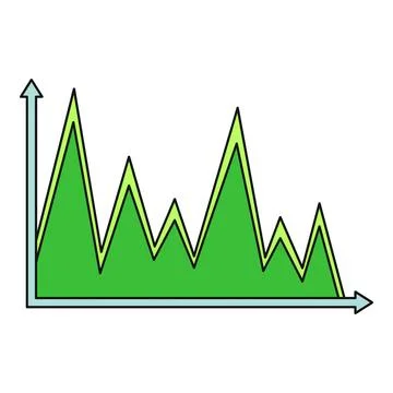 Area chart visualizing business data statistics and growth Illustrazione stock