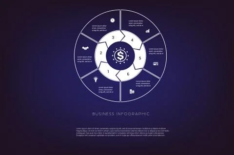 Area chart,ring chart, pie chart. Concept  illustration or background. Busine Stock Illustration