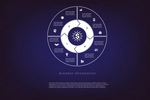 Area chart,ring chart, pie chart. Concept  illustration or background. Busine Stock Illustration