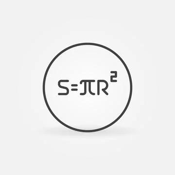 Area of a Circle vector Mathematics concept outline icon Stock Illustration