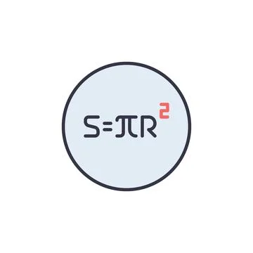 Area of a Circle vector Mathematics concept modern icon Stock Illustration