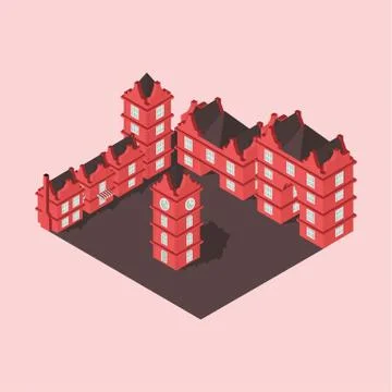 Area of the city isometry Stock Illustration