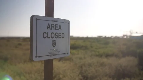 Area Closed Sign Stock Footage 75949246