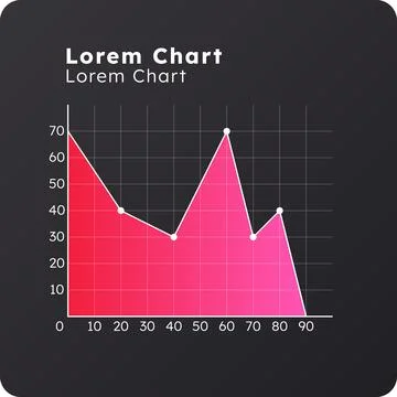 Area dark slide chart Stock Illustration