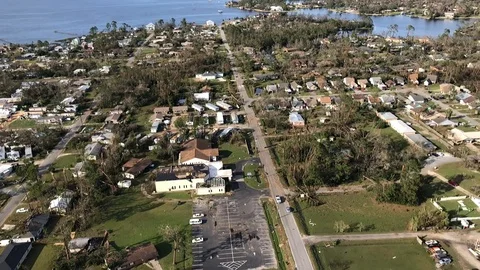 Area in Florida affected by storm Stock Footage 98936508