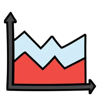 Area graph, doodle design icon Stock Illustration