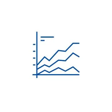 Area, graphics, chart line icon concept. Area, graphics, chart flat vector Stock Illustration