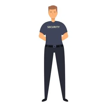 Area guard icon cartoon vector. Police man 库存插图