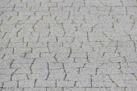 The area of the interlocking pavement in an inclined perspective. 스톡 사진