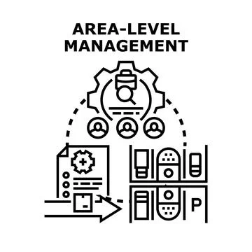 Area level management process allocating resources and tasks Stock Illustration