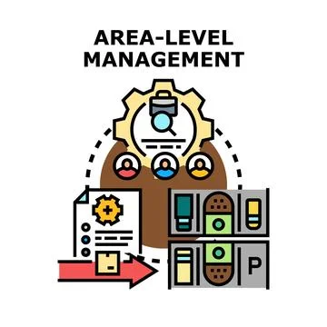 Area level management process allocating resources and tasks Illustrazione stock
