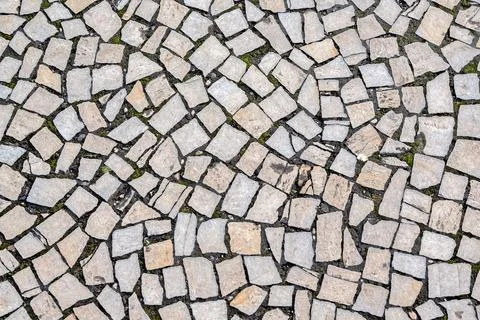 Area lined with flat stones. Stock Photos