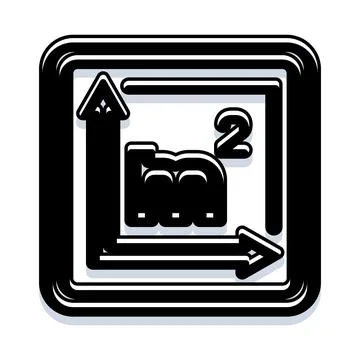 Area measurement icon showing square meter symbol Illustrazione stock