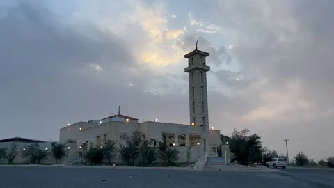 Area Mosque with sky Khalif in Kuwait video Stock Footage 201207934