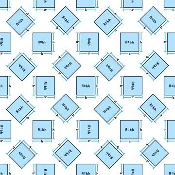 Area of a Rectangle colored seamless pattern - concept blue background Illustrazione stock