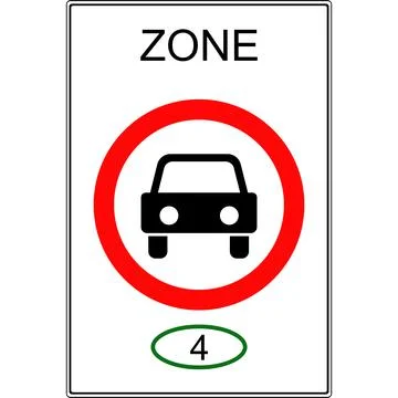 An area with a restricted ecological class of transport. Stock Illustration