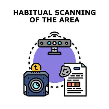 Area scanning technology for data collection and security Stock Illustration