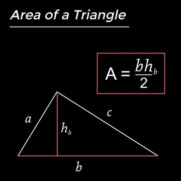 Area of a triangle, blackboard Stock Illustration