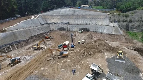 Area under construction Stock Footage 93101917