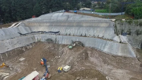 Area under construction Stock Footage 93101920