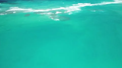 Area view of barrier Reef landscape aerial of colorful coral and turquoise ocean Stock Footage 273173980