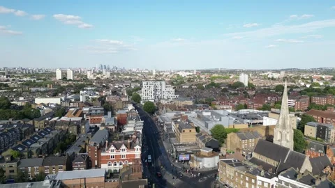 Area view of Clapham, 26th July 2026 , 3pm , London Stock Footage 340478648