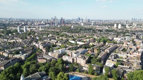 Area view of Clapham, 26th July 2026 , 3pm , London Stock Footage 340478721