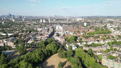 Area view of Clapham, 26th July 2026 , 3pm , London Stock Footage 340478722