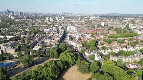 Area view of Clapham, 26th July 2026 , 3pm , London Stock Footage 340478748