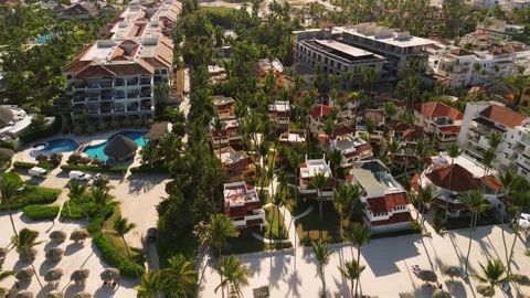 Area view of construction of multi-storey building, Lodging Area Of Los Corales Stock Footage 271606313