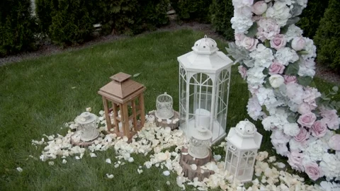 Area of the wedding ceremony. Stock Footage 166706380