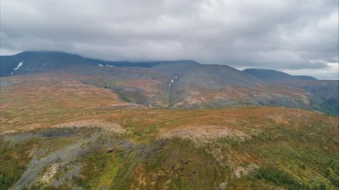 Areal drone hyperlapse, Ural mountains, Russia Video stock 96525851