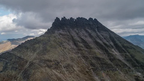 Areal drone hyperlapse, Ural mountains, Manaraga mountain, Russia Video stock 96526296