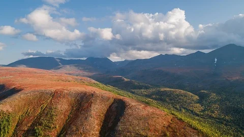 Areal drone hyperlapse, Ural mountains, Russia Stock Footage 96526462