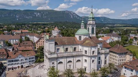 Areal photo Solothurn Cathedrale Stock Photos