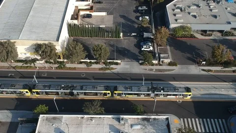 Areal shot of a train passing by 스톡 동영상 103103846