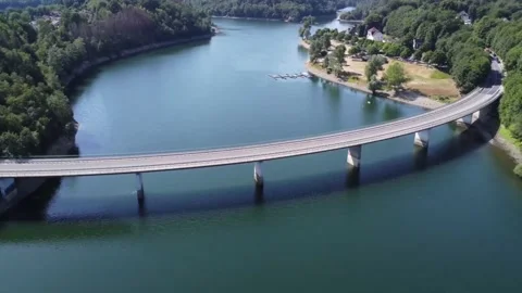 Areal sideway View on a Bridge 스톡 동영상 201688990