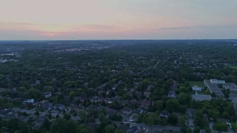 Areal view of city at sunset Video stock 317430728