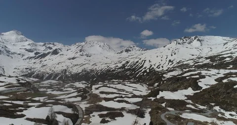 Areal view of Col du Simplon switzerland Stock-Footage 111036812