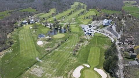Areal view of a golf course Stock Footage 239793548