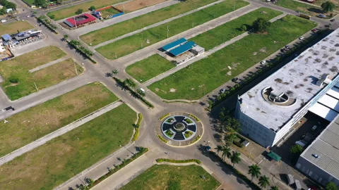 Areal view of a mini roundabout, Philippines 4k Stock Footage 265085940