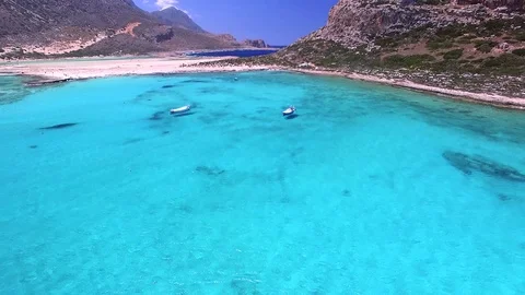 Areal view of mountain landscape with secluded beach Stock Footage 72656143