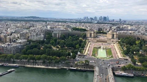 Areal view of Paris from Eiffel tower France - 2020 Stockbeeldmateriaal 123743877