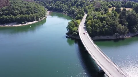 Areal View on a Sea with Bridge 스톡 동영상 201689085