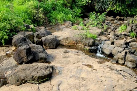 Areal view of Small waterfall Stock Photos