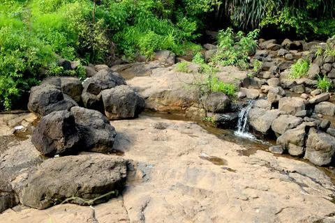 Areal view of Small waterfall Stock Photos